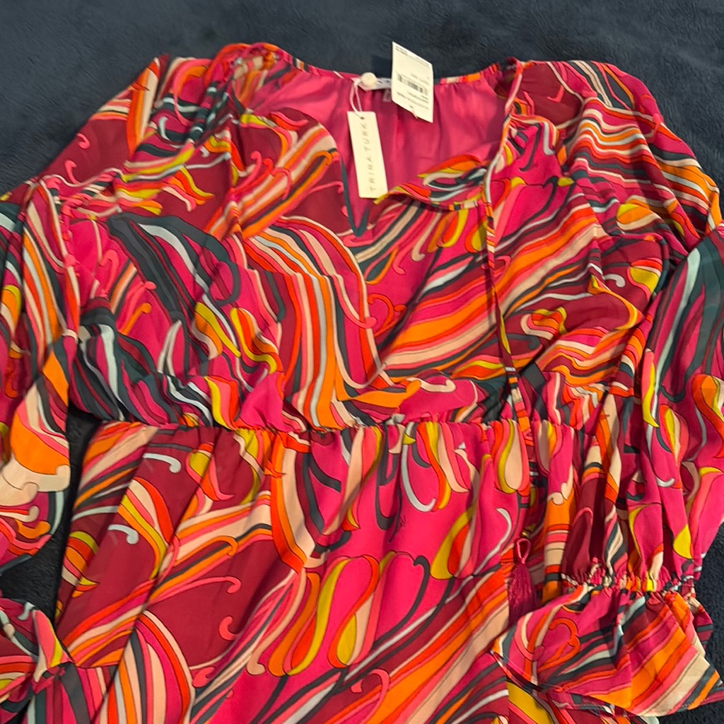 Nwt Trina Turk Colorful Abstract Print Dress
